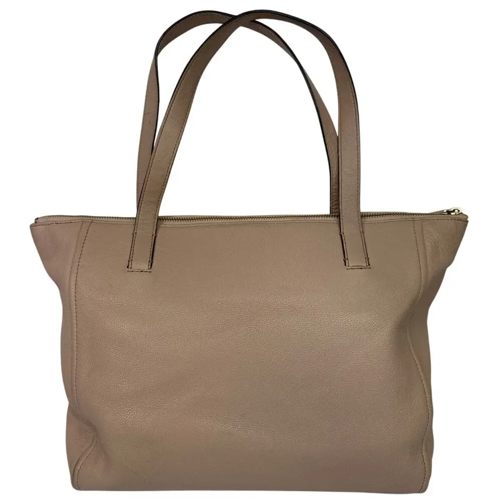 Kate Spade New York Large Leather Shoulder Bag, Light Tan or Beige